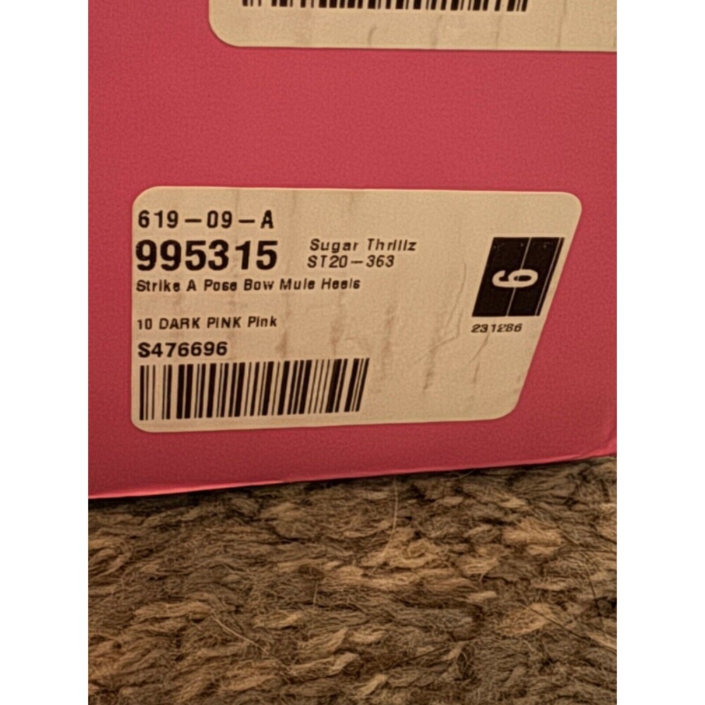 Sugar Thrillz Strike a Pose Diamante Bow Mule‎ Heels Pink Satin Platform Size 10 - Picture 12 of 12